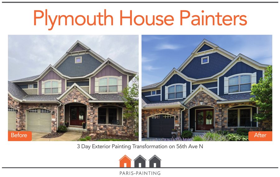 Plymouth House Painters mailer &ndash; before and after exterior repaint on 56th Ave N